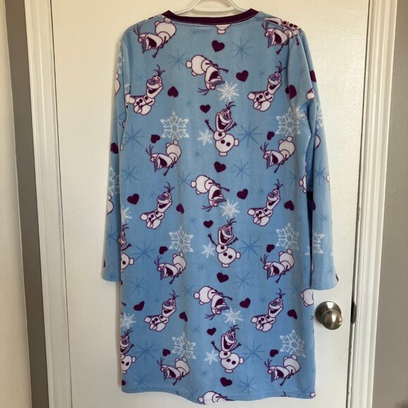 Disney Frozen Olaf Women's V-Neck Fleece Nightshirt Size L - Picture 4 of 4